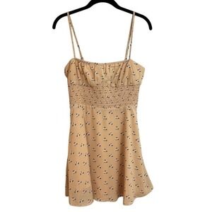 Y2K Yellow Floral Babydoll Mini Dress Womens Sz 4 Cottagecore Coquette Flowy